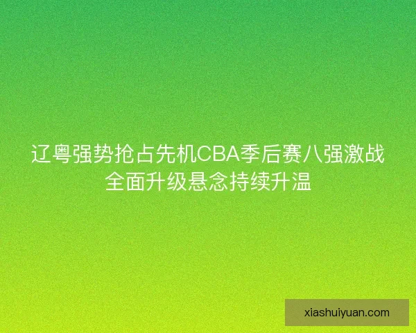 辽粤强势抢占先机CBA季后赛八强激战全面升级悬念持续升温